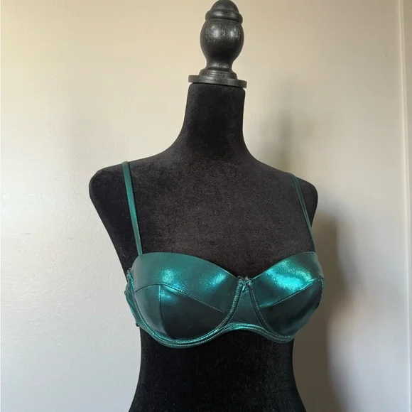 Metallic Emerald Bikini Top - Picture 3 of 4